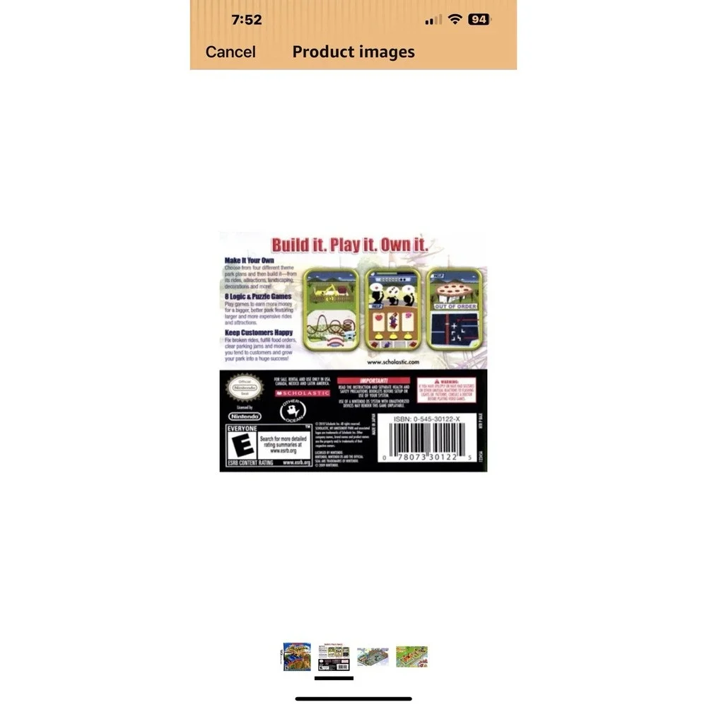 New Sealed My Amusement Park (Nintendo DS, 2010) Rated‎ Everyone